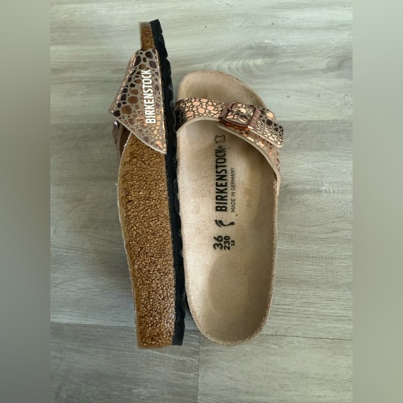 Birkenstock Pink Croc Metallic Slip On Sandal Sz 36 Us 5-5.5 - Picture 3 of 9